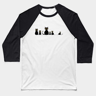 Spooky Halloween Cat Family Baseball T-Shirt